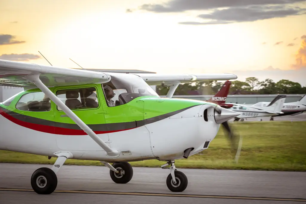 Cessna 172 flying along the Florida coastline