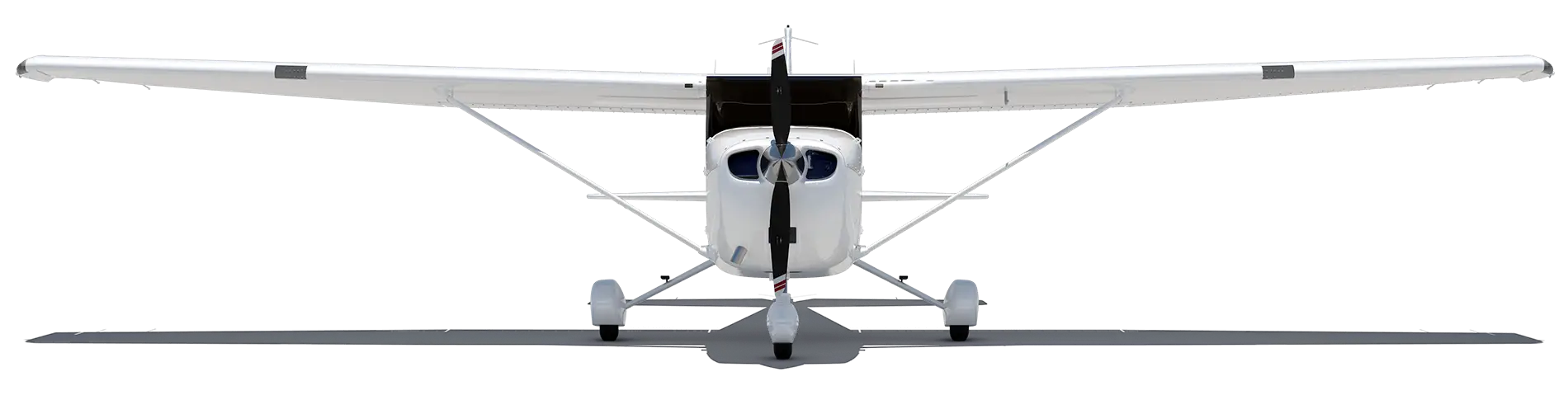 Cessna 172 Skyhawk model view at 0 degrees of rotation.png