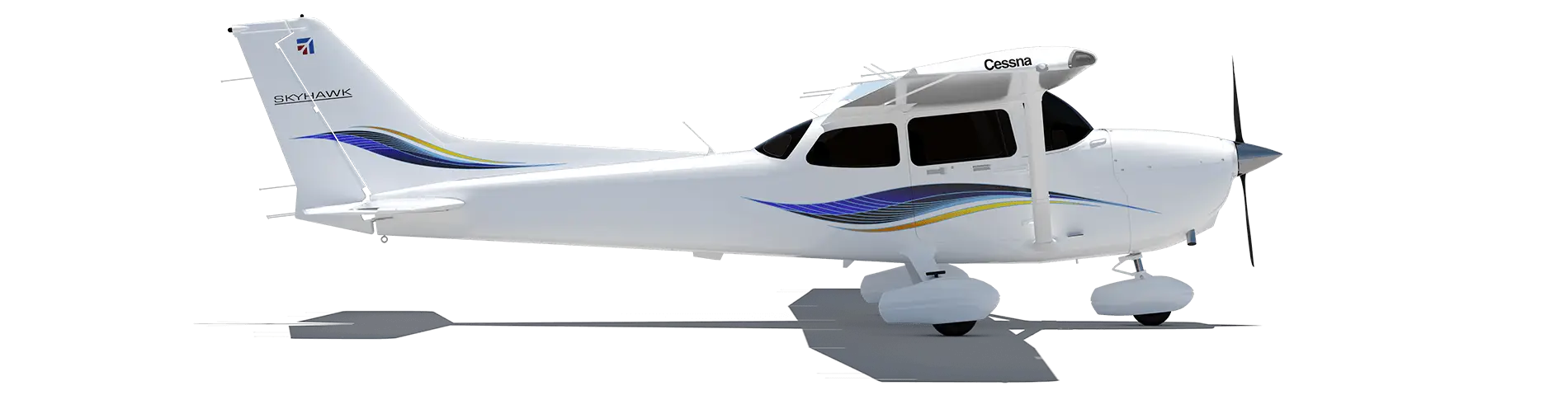 Cessna 172 Skyhawk model view at 90 degrees of rotation.png