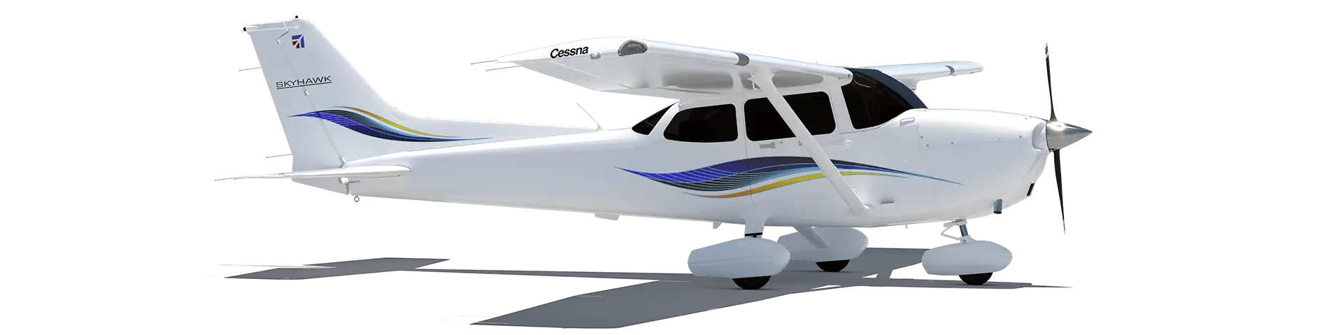 Cessna 172 Skyhawk model view at 97 degrees of rotation.png