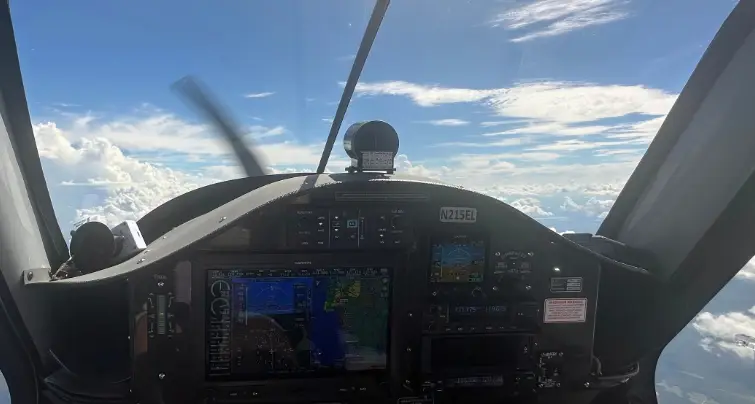 Pipistrel Alpha Trainer's instrument panel during flight