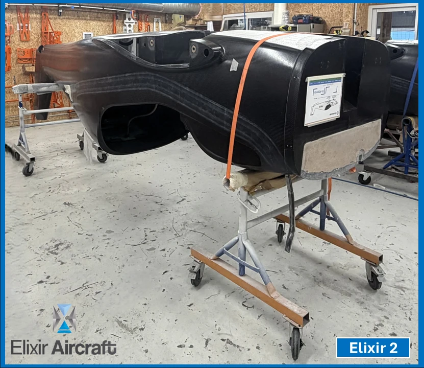 Elixir aircraft parts during manufacturing process, Elixir watermark